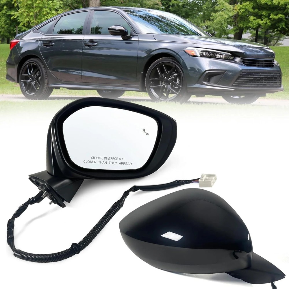 Right Passenger Mirror 2022-2025 Honda Civic 7-Pin Crystal Black 2026