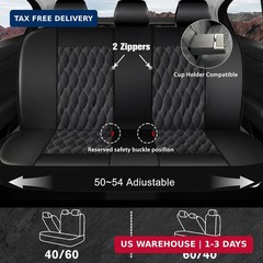 CAROMOP Faux Leather Car Seat Covers Full Set,Luxury and Comfortable Covers for