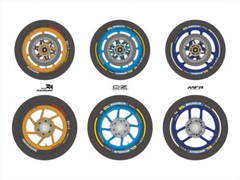 Blue Staff 1/12 Tire & Wheel Manufacturer Logo Decal 6 Types Set JP a445