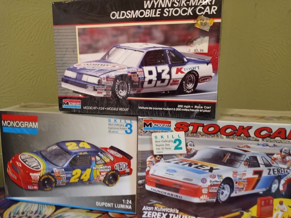 3 New & Sealed Monogram Stock Car Model Kits Lumina, Oldsmobile, Thunderbird