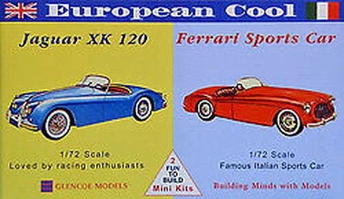 European Cool – Jaguar XK-120 / Ferrari 250 (2pcs) – Glencoe Models 3604 1/72