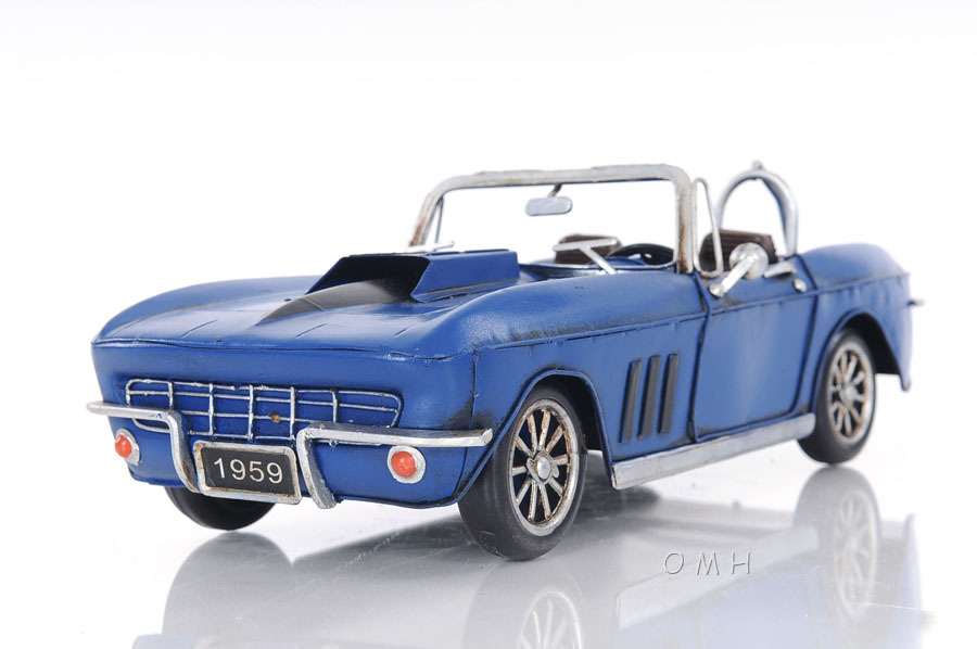 1960s Chevrolet Corvette Stingray Metal Car Model 18″ Automobile Decor New