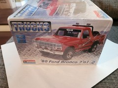 Vintage Monogram Trucks ’80 Ford Bronco 2 n 1 Kit # 85-7214 Factory Sealed!