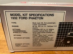 AMT ERTL 1932 Ford Phaeton 1:25 Skill-2 open box Build 1 of 2 Ways 1989 #6899