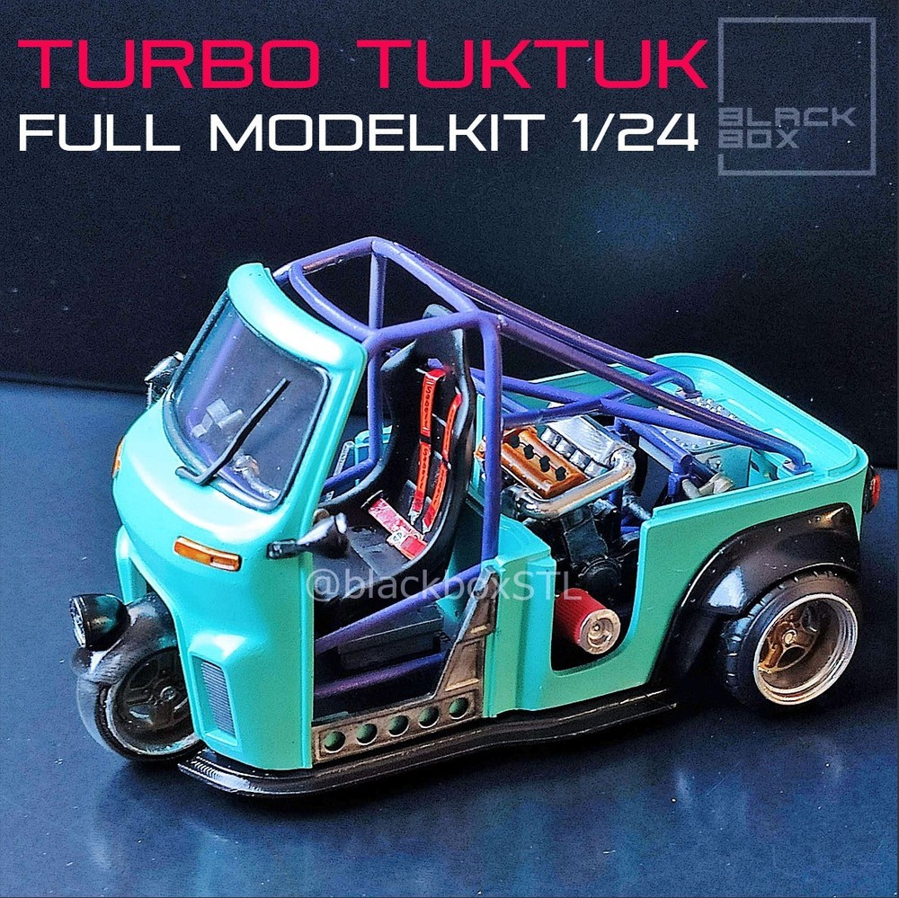 1:24 Scale Turbo TUK TUK Full Model Kit, Resin Printed-Unpainted,Un-Assembled