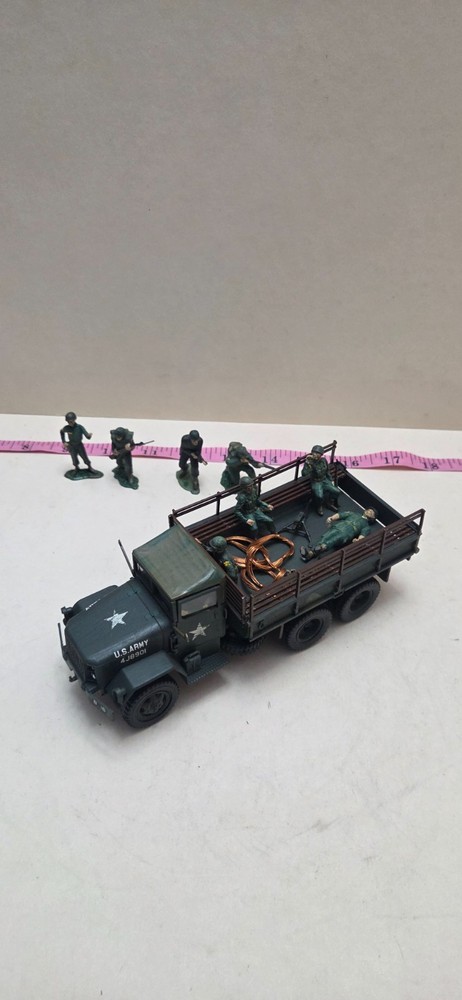 Pro-Built 1/35 US Army M35 2.5-ton Truck Model – Finished & Painted – w/ 7 Figur