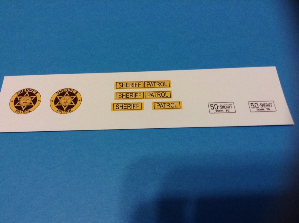 BUFORD PUSSER / McNAIRY CO TN – 1/24 1/25th Scale Waterslide Police Decals