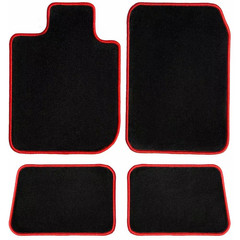 Toyota Tacoma Double Cab Black with Red Edging Carpet Car Mats Custom Fits for 2