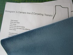 Monogram 1/8 Scale Chevy Iroc-Z Camaro Full Interior Plush Carpeting Transkit