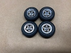 CUSTOM Mags 1/25 Scale Muscle Car Hot Rod Street Rims & Tires SET Goodyears WOW