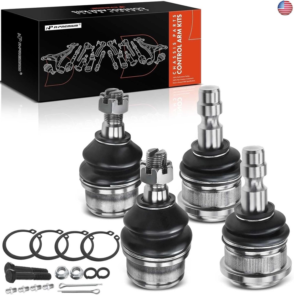 A-Premium Set of 4, Front Upper & Lower Ball Joints Kit, Compatible with