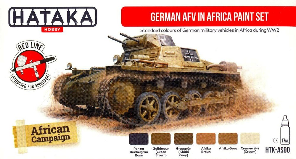 Hataka Hobby Paints GERMAN AFVs IN AFRICA Acrylic Paint Set
