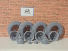 1/25 Scale Big Rig Truck Bridgestone w/ Alcoa 24.5″ Dually Wheel and Tire Set.