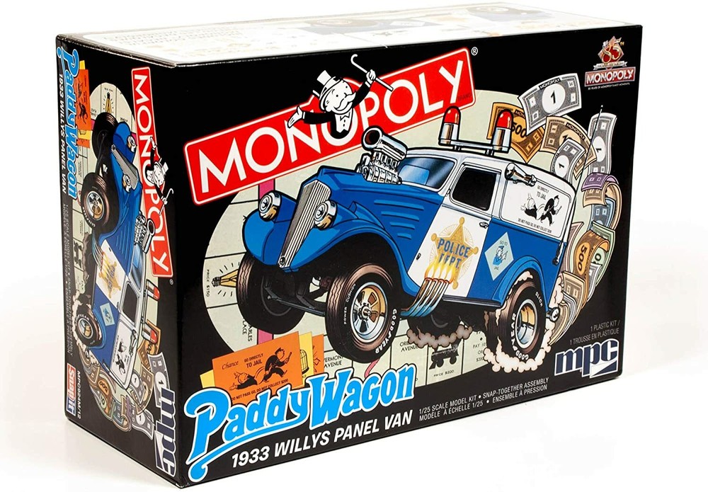MPC 1933 WILLYS PADDY WAGON POLICE MONOPOLY 1/25 SKILL 2 SNAP MODEL KIT MPC924 M