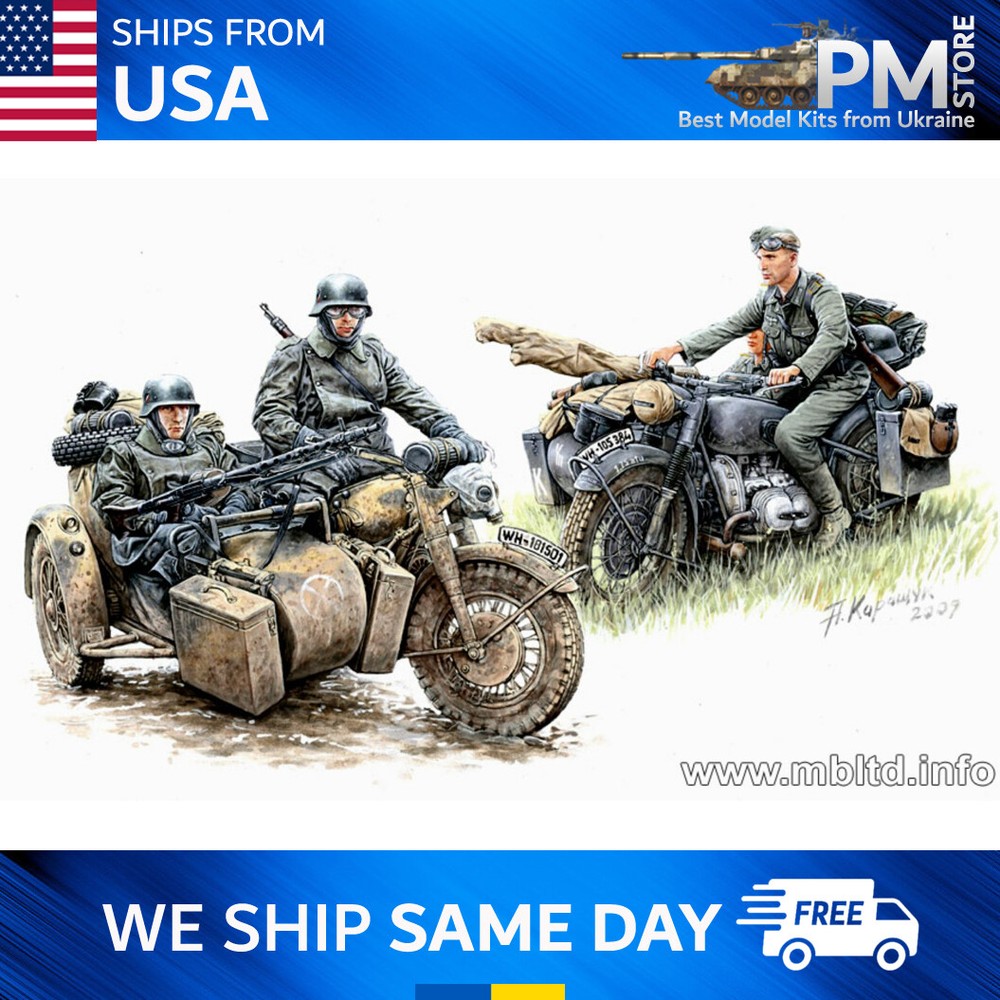 Master Box 3548F Kradschtzen: German Motorcycle Troops on the Move 1/35 scale