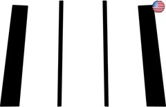 Rvinyl Pillar Post Pre Cut Window Trim Kits in Matte Black Compatible with