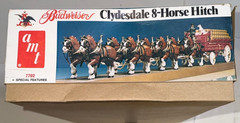 Vintage AMT Budweiser Clydesdale 8-Horse Hitch 1/20 Model Kit #7702 1978