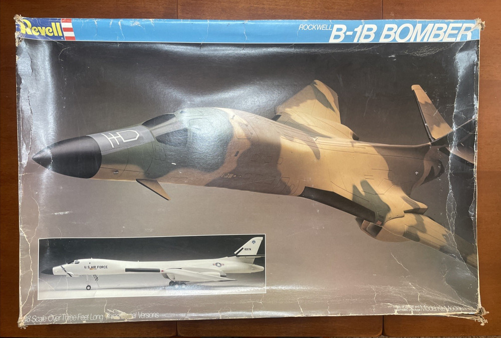 Rockwell B-1B Bomber – Revell 1/48 Scale Unassembled Aircraft Kit, Rough Box