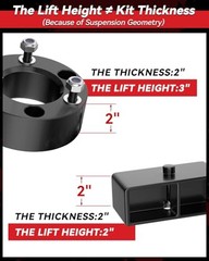 3″ Front + 2″ Rear Leveling Lift Kit for 3″ Front Strut Spacers 2004-2023 Titan