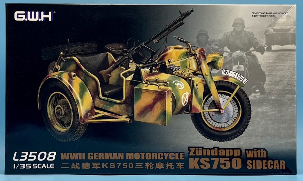 Great Wall Hobby 1/35 GWH L3508 WWII German Motorcycle Zündapp KS750 w/ Sidecar