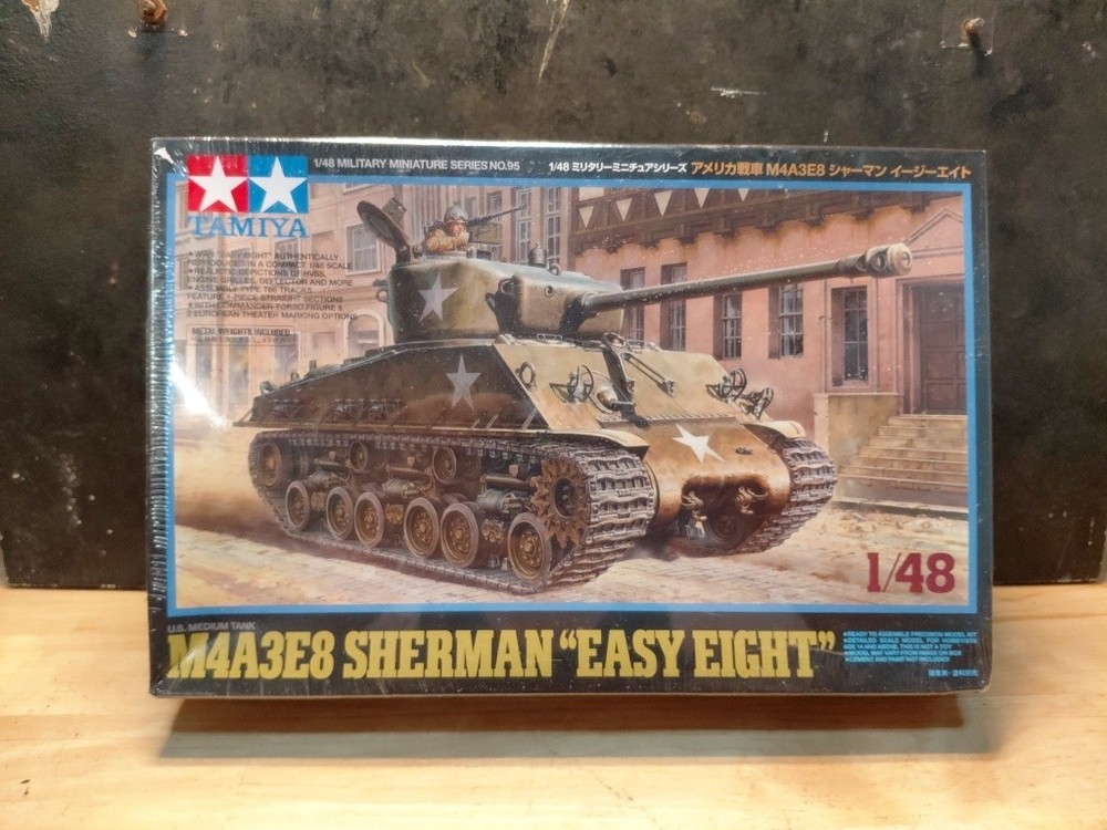 Tamiya 1/48 U.S. Medium Tank M4A3E8 Sherman Easy Eight Plastic Models,unopened