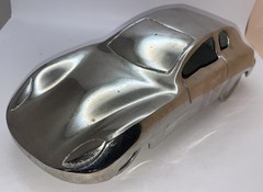 Vintage CAR ART Cast Chrome Metal 11.5” Lotus? 2 Pounds JIM DUDEN COLLECTION