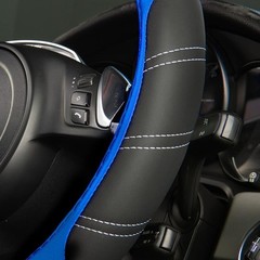 Car Pass Line Rider Microfiber Leather Sporty Steering Wheel Cover Universal