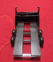 Vintage 1:25 scale race car trailer with tire rack built missing tongue junkyard