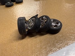 C5 C6 Corvette Chrome Wheels Skinny Tires 2000’s 1/25 Set LOOK