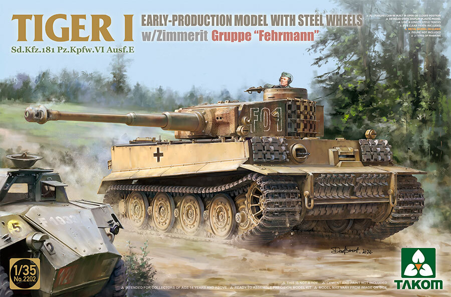 Takom 1/35 Tiger I Sd.Kfz.181 Pz.Kpfw.VI Ausf.E Early wZimmerit Groppe Fehrmann