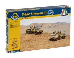 Italeri 7511 1/72 Scale Military Model Kit WWII U.S Medium Tank M4A2 Sherman III