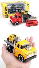 1:64 Alloy Muscle Truck Flatbed Transport Car Vehicles Model Diecasts Metal Trai