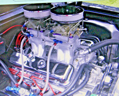 PRO STREET ENGINE (396 CHEV/2 (4) BAR CARBS, HI RISE INTAKE ,LONG TUBE HEADERS