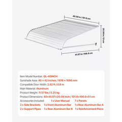 1 Piece 40 X 42 In., Lightweight for Rain/Snow Suitable for Porch Exterior Alumi