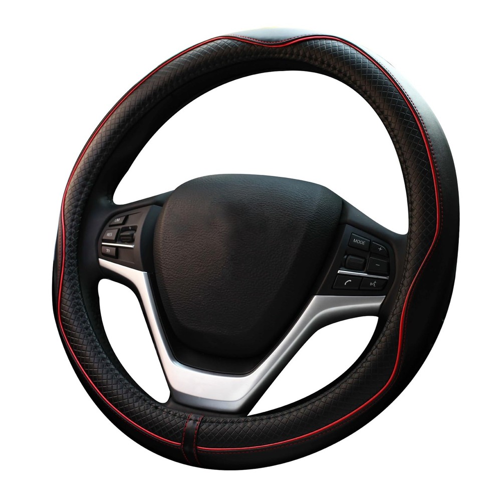 Rueesh Microfiber Leather Car Steering Wheel Cover Soft Padding Durable No