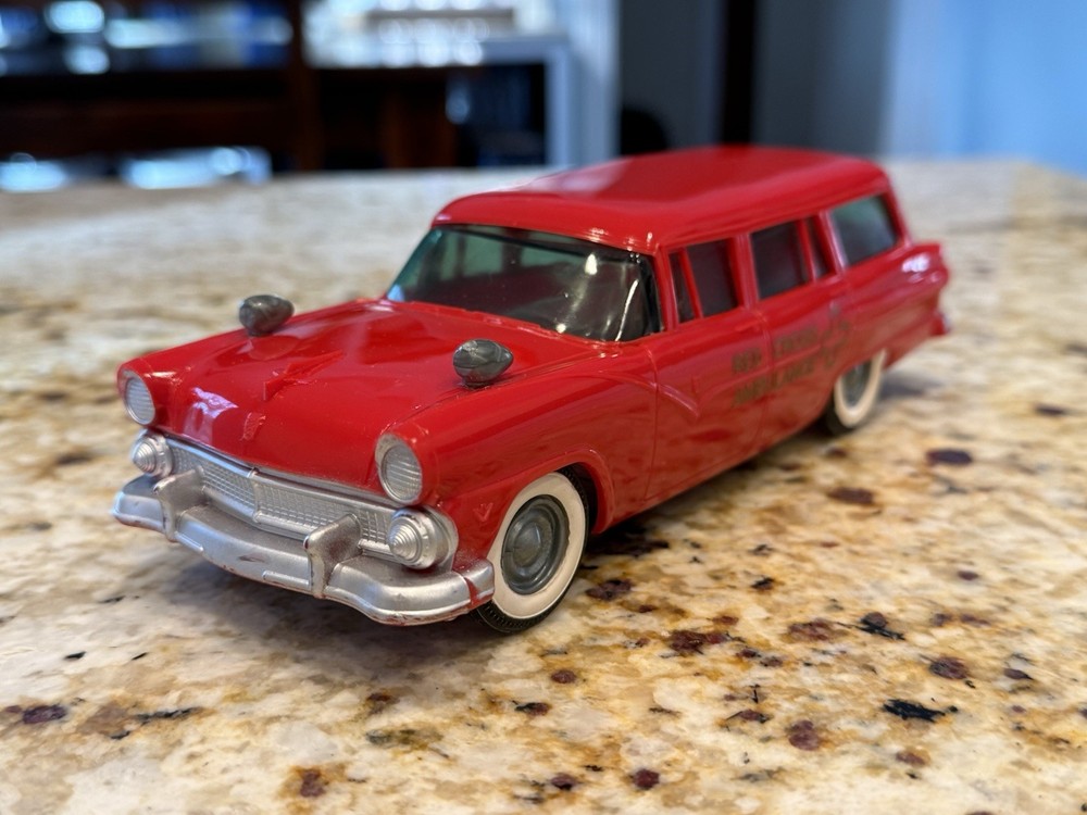 1955 Ford Red Cross Ambulance Promo Friction Model Car