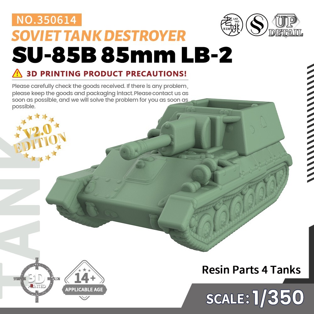 SSMODEL 1/350 Military Model Kit Soviet SU-85B 85mm LB-2 Tank Destroyer