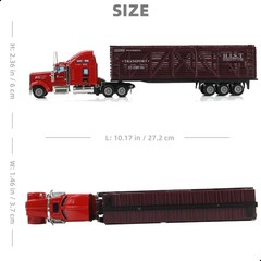 Toy semi-trailer with container 1:64 for Kenworth W900.Die-cast truck with