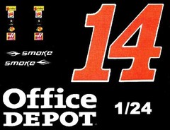 #14 Tony Stewart GLADES 2011 1/24th Scale Nascar Waterslide Decals