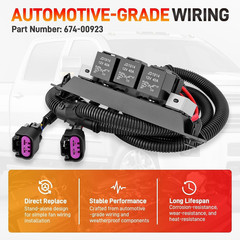 674-00923 Dual Speed Electric Fan Control Wiring Harness Kit with Relay Compatib