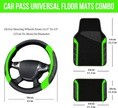 Leather Steering Wheel Cover and Waterproof Car Floor Mats,Microfiber Universal