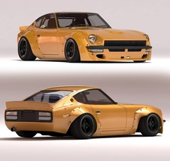 1:24 Datsun 240Z Fairlady Z Pandem Style Widebody Transkit for Tamiya & Hasegawa