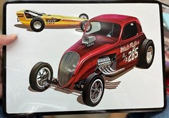 AMT 627 FIAT Double DRAGSTER Drag Team in tin can 1/25 McM kit Niob si