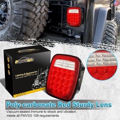 Partsam Pair 38 LED Universal Tail Brake Turn Stop License Back up Reverse