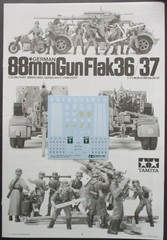 Tamiya 1/35th Scale 88mm Gun Flak 36/37 – Decals from Kit No. 35017