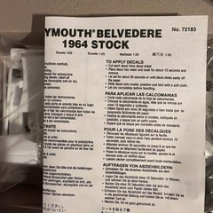 Lindberg 11254 1/25 Scale Model King 1964 Plymouth Belvedere Sealed Parts
