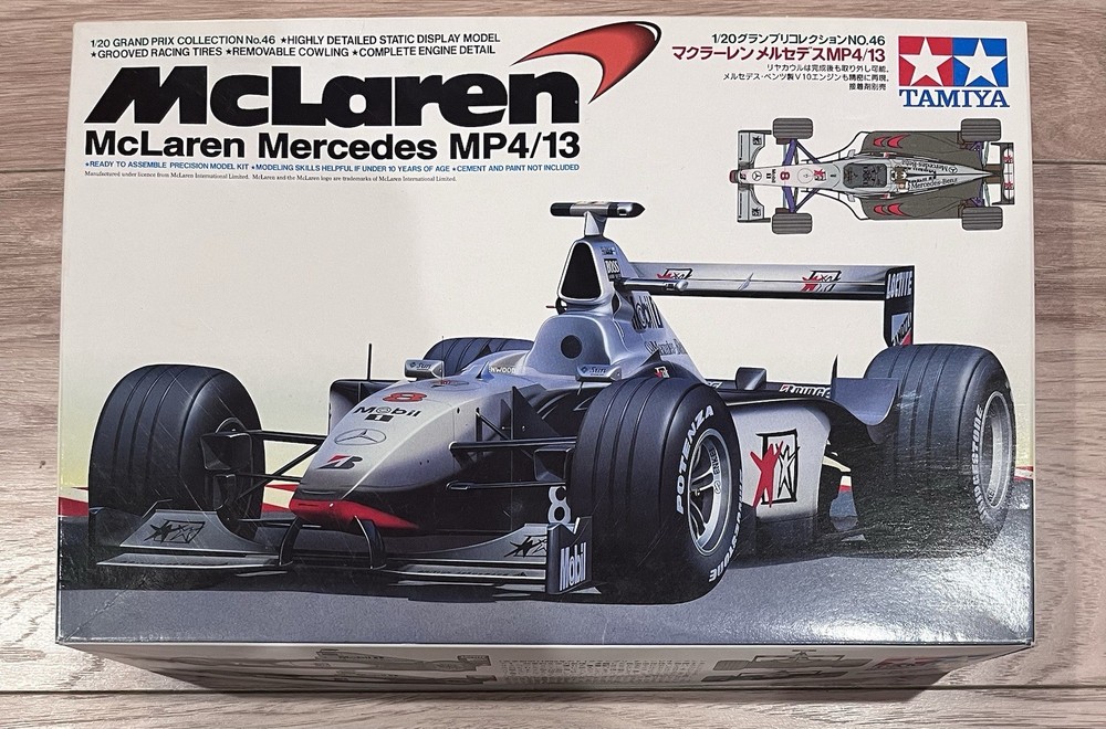 Tamiya 20046 1/20 McLaren Mercedes MP4/13 1998 F1 Champion Mika Hakkinen New