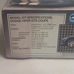 AMT ERTL Dodge Viper GTS Coupe Model Car Kit 1/25 #8055 Full Set
