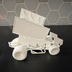 1/25 Scale Sprint Car 3D Printed Kit Unassembled Dirt Track Model DIY Race Car