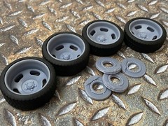 Resin 21/20 Inch “5 Five Slot” Model car Wheels and Tires 1/24 1/25 scale
